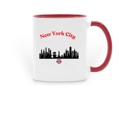 Around North America Mugs, a Red Two-Tone Ceramic Mug