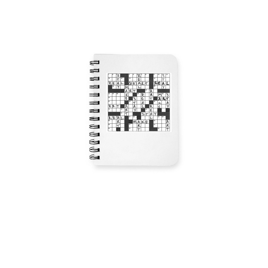 Stay Real Make Art crossword notebook, a White Spiral Notebook