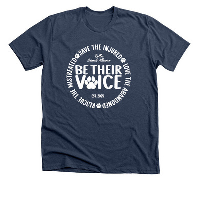 Be Their Voice, a Heather Navy Premium Unisex Tee