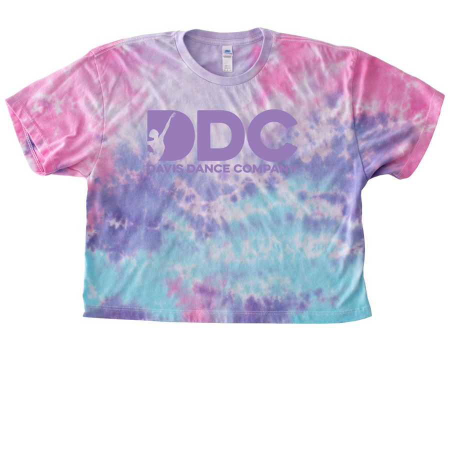 DDC Logo (Purple), a Cotton Candy Women's Tie Dye Cropped Tee