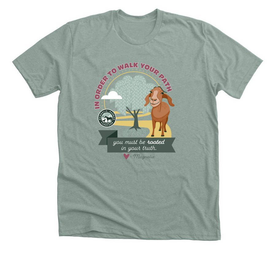 Rooted, a Heather Sage Premium Unisex Tee