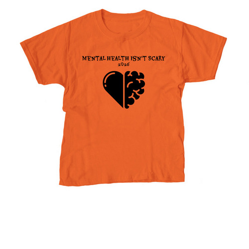 Mental Health Isn't Scary, a Orange Youth Unisex Tee