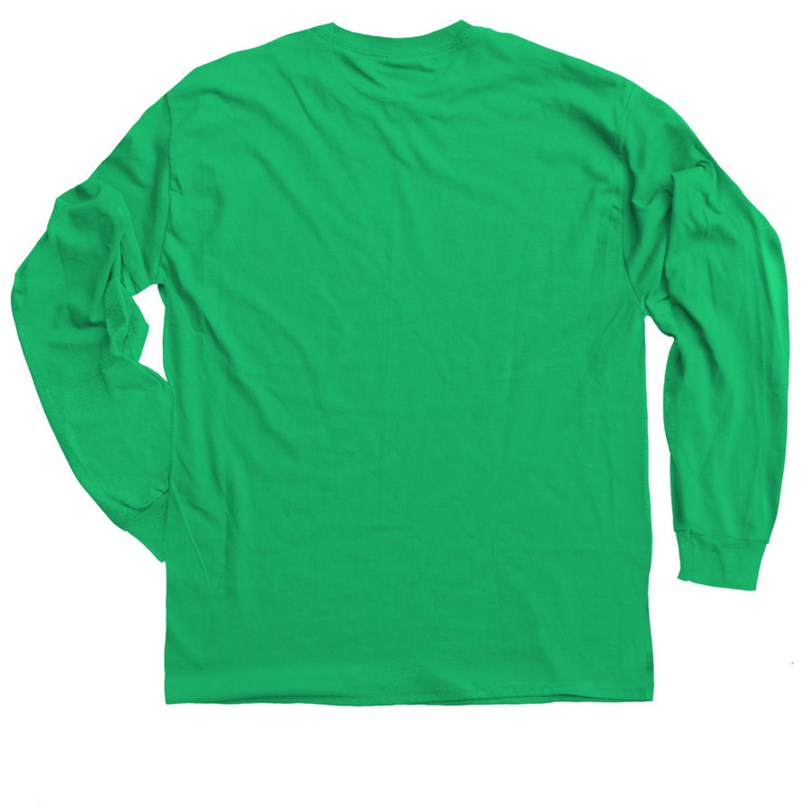 White Logo Long Sleeve Ts, a Irish Green Classic Long Sleeve Tee (back-view)