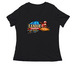 Women's Apparel, a Black Women's Relaxed V-Neck Tee
