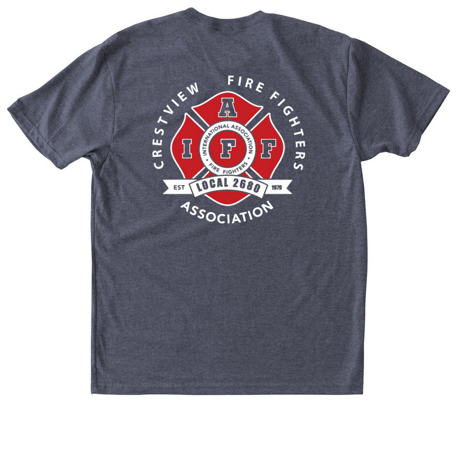 CFD Local 2680 Work-Tee, a Vintage Navy Triblend Unisex Tee (back-view)