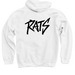 White Graphic Hoodie, a White Pullover Hoodie (back-view)