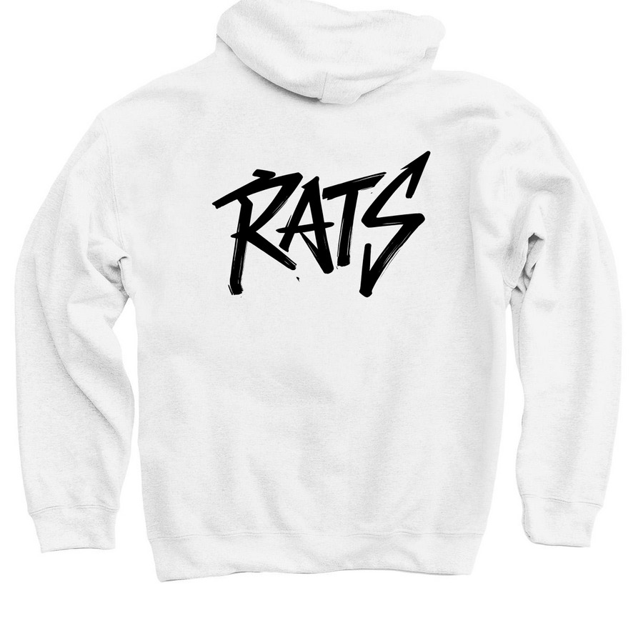 White Graphic Hoodie, a White Pullover Hoodie (back-view)