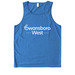 Swansboro West T-Shirts - White Logo on Front, a Azure Blue Allmade Eco Triblend Tank