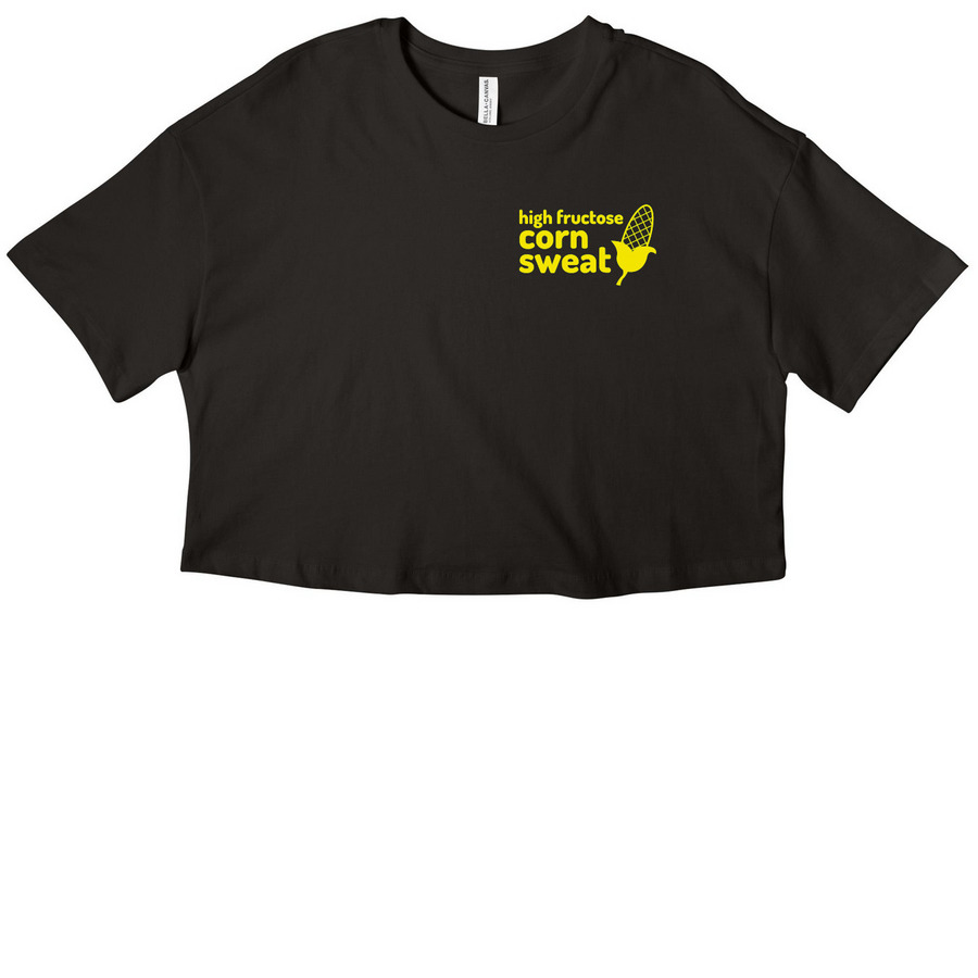 High Fructose Corn Sweat, a Black Women?s Cropped Cotton Tee
