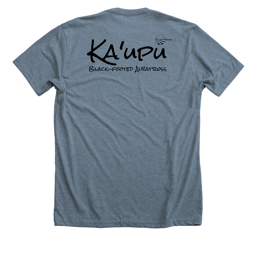 Ka'upu Sunset Shirt, a Heather Slate Premium Unisex Tee (back-view)