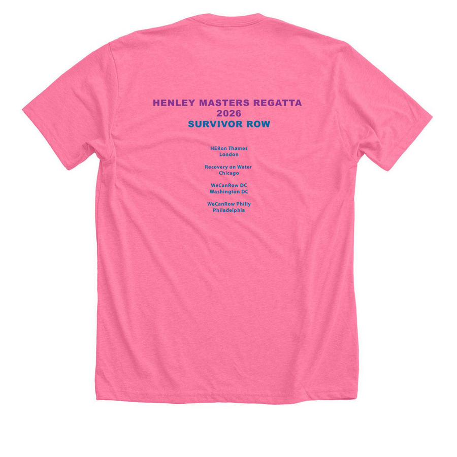 SRN Henley Master Regatta Event Shirt, a Neon Pink Premium Unisex Tee (back-view)