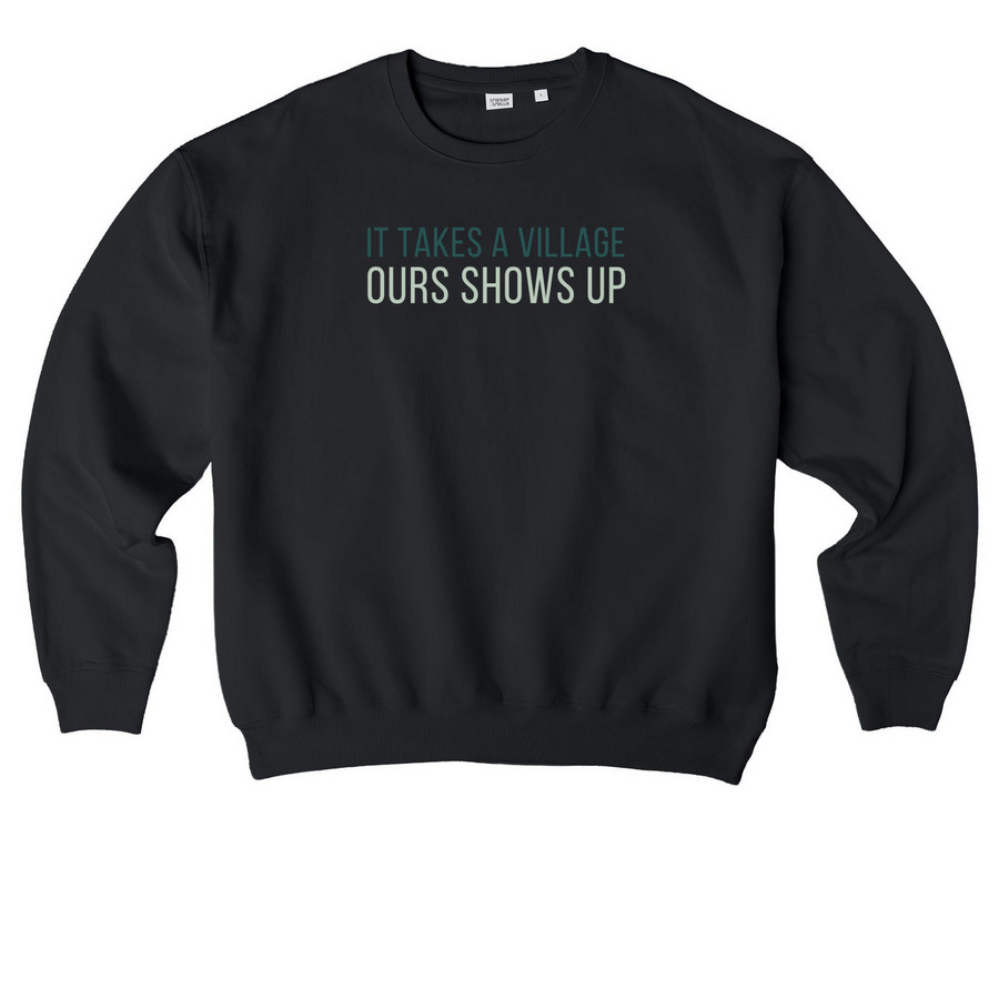 Anniversary Collection | Ours Shows Up, a Black Stanley/Stella Ledger Dry Crewneck Sweatshirt