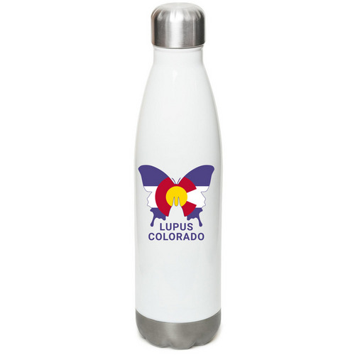 Lupus Colorado Water Bottle, a White Stainless Steel Water Bottle