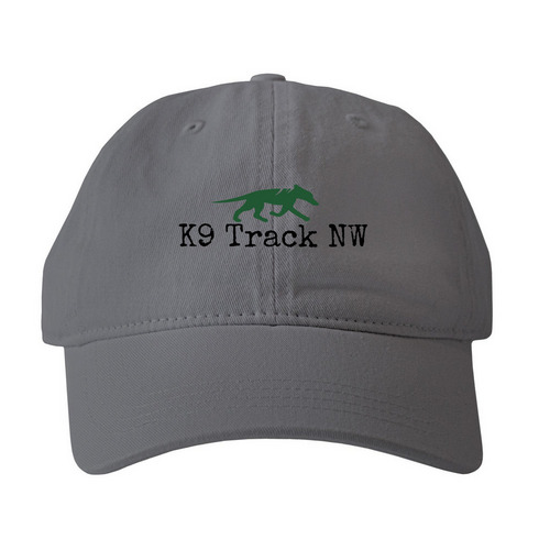 K9 Track NW Cap, a Smoke Printed Pigment Dye Baseball Cap