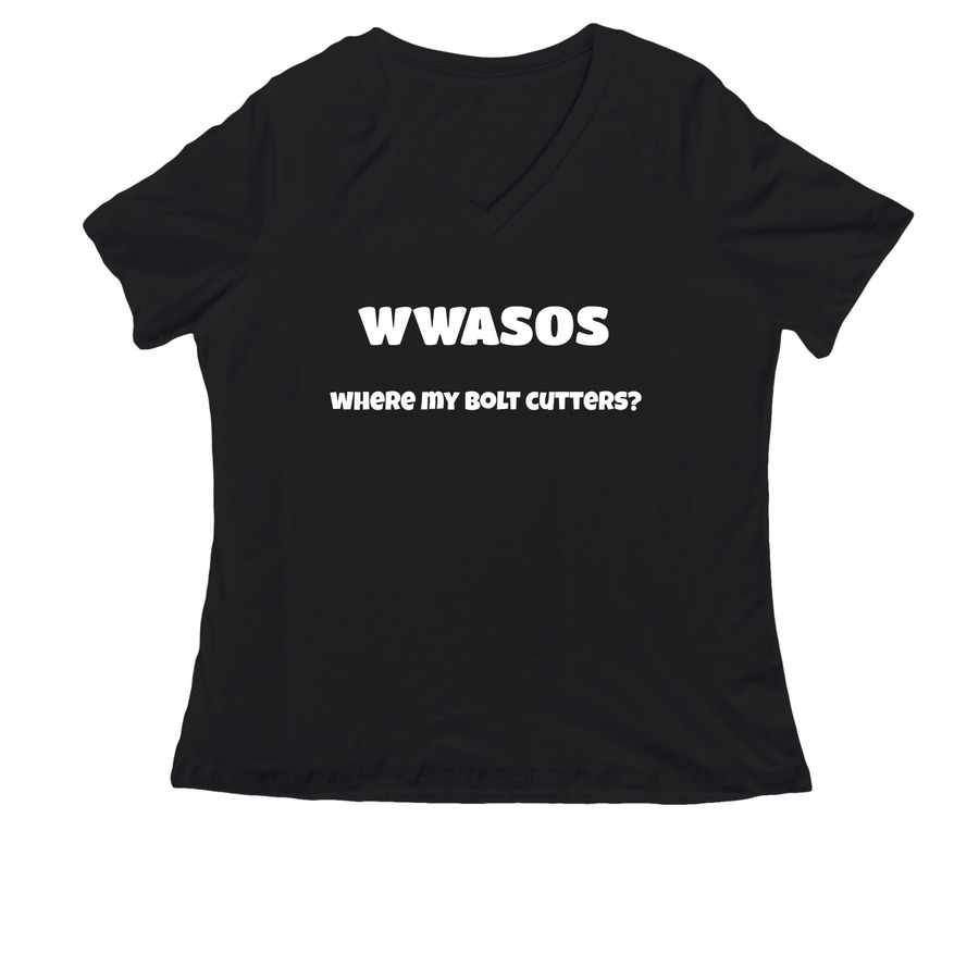 where my bolt cutters, a Black Women's Relaxed V-Neck Tee