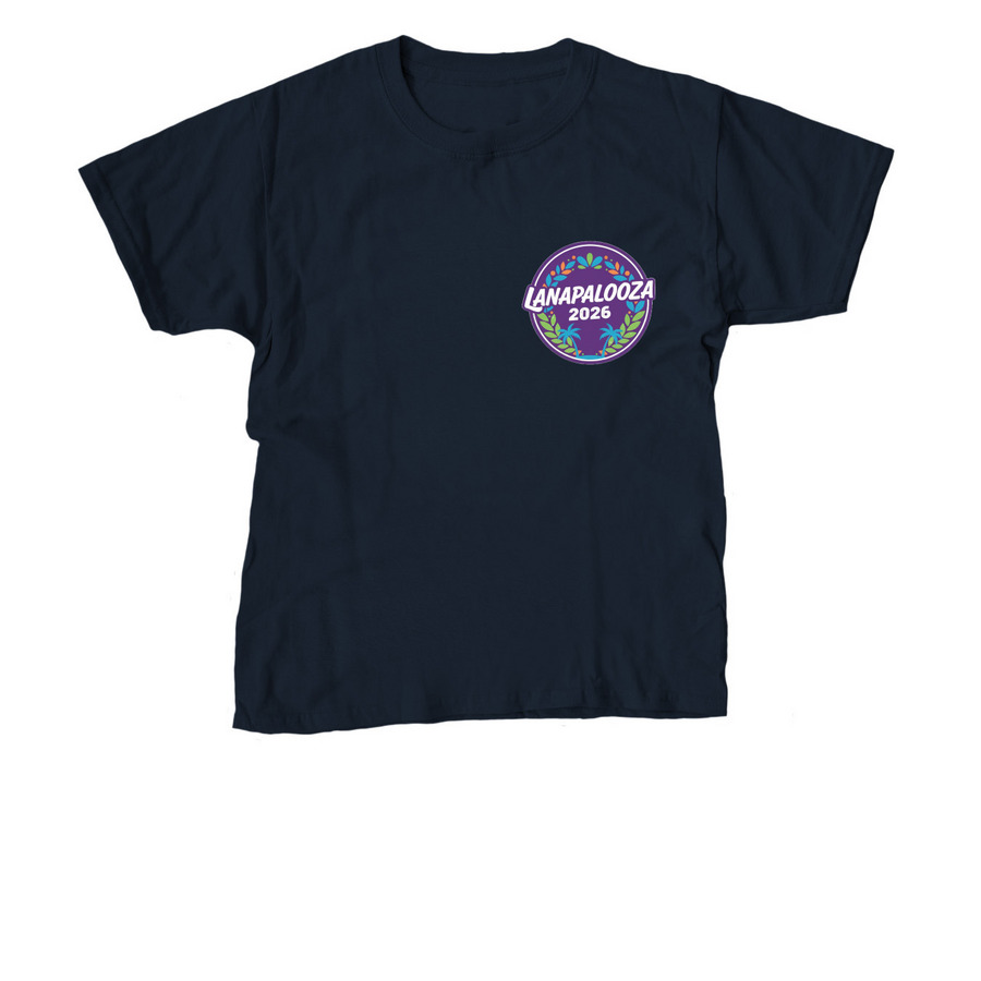 Lanapalooza 2026, a Navy Youth Unisex Tee