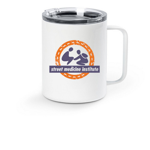 SMI Travel Mug, a White Stainless Steel Travel Mug