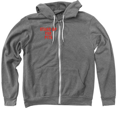 STAND UP FOR PITS HOLLYWOOD ZIP UP HOODIE, a Deep Heather Zip Up Hoodie