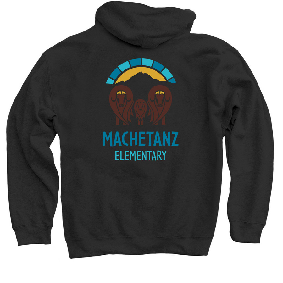 Tops, a Black Pullover Hoodie (back-view)