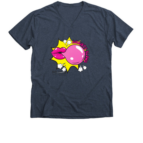 Anxiety Blows, a Heather Navy Premium V-Neck Tee