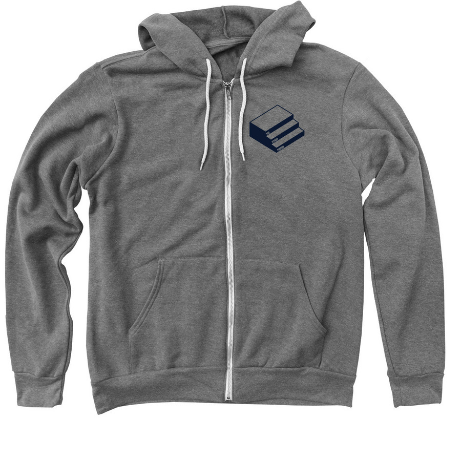 The Stoop, a Deep Heather Zip Up Hoodie