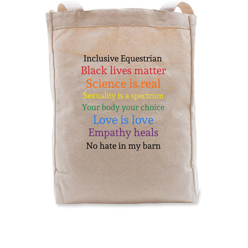 Inclusive Equestrian Tote, a Natural Recycled Cotton Tote Bag