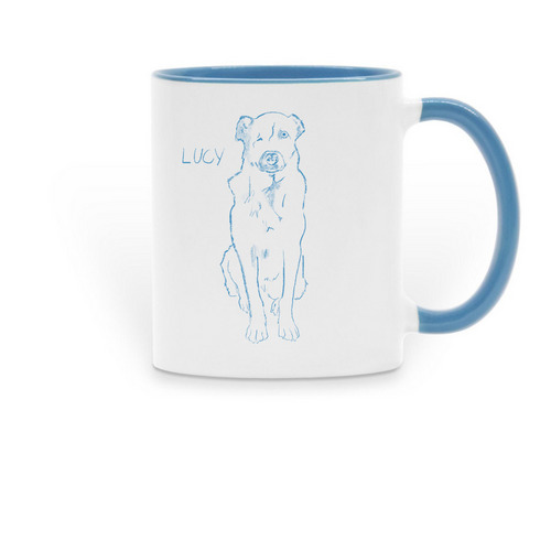 Blue Lucy Mug, a Light Blue Two-Tone Ceramic Mug