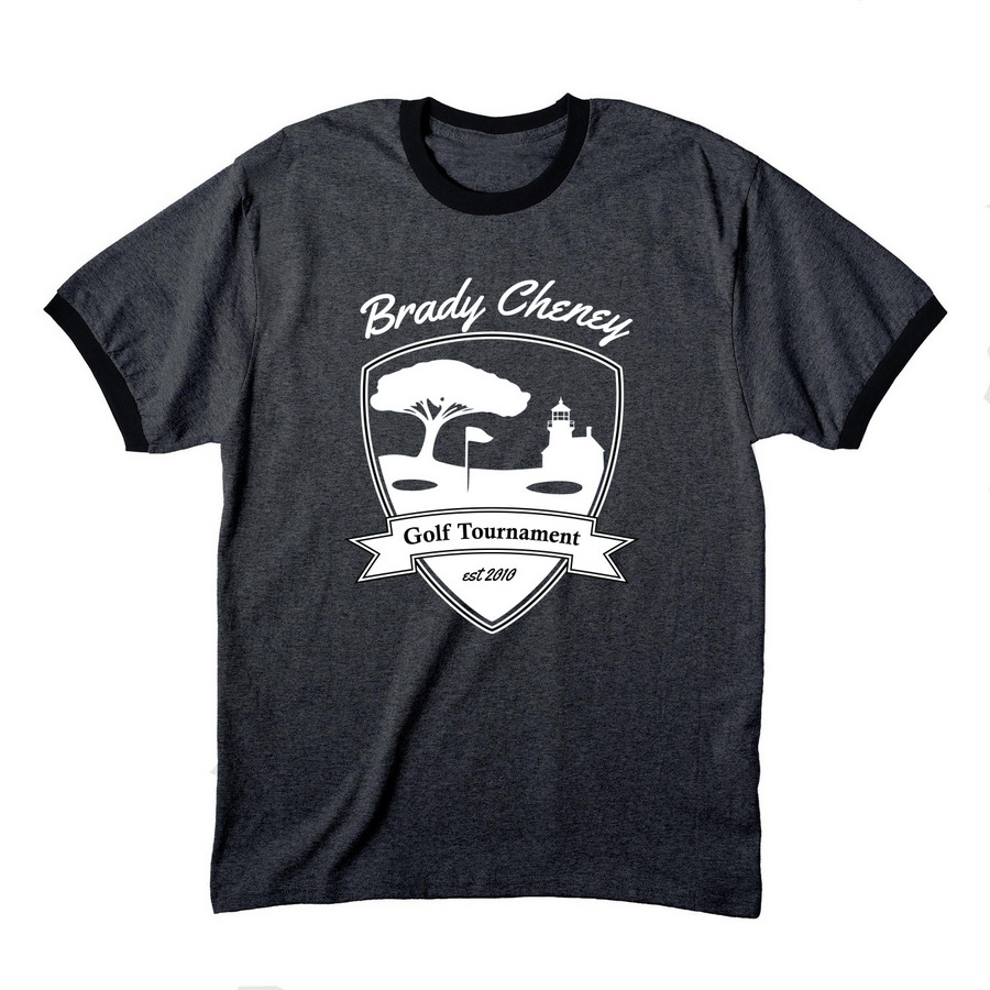 Brady Cheney Charity, a Dark Heather Grey/ Jet Black Cotton Ringer Tee