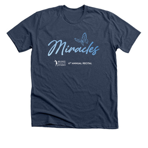 2025 Recital - Miracles, a Heather Navy Premium Unisex Tee