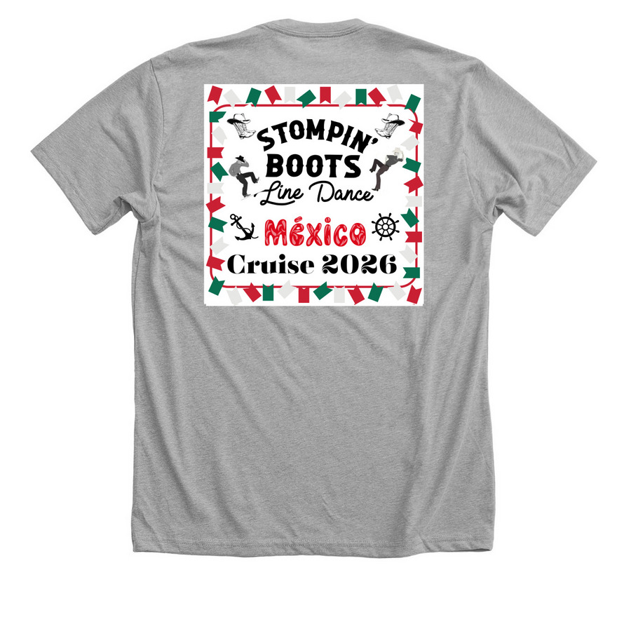 Mexico Cruise tshirts, a Athletic Heather Premium Unisex Tee (back-view)