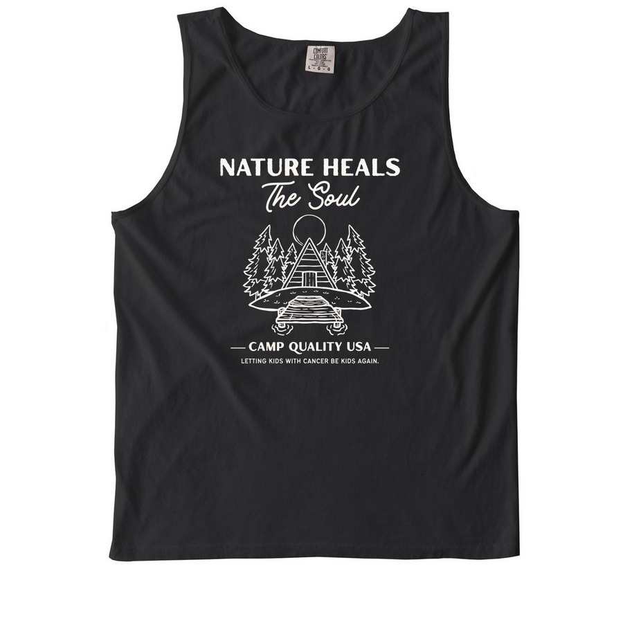 Nature Heals the Soul, a Black Comfort Colors Tank Top