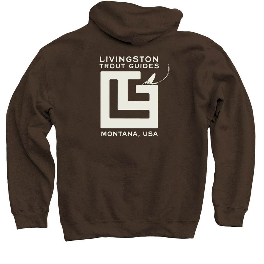 LTG Apparel, a Dark Chocolate Pullover Hoodie (back-view)