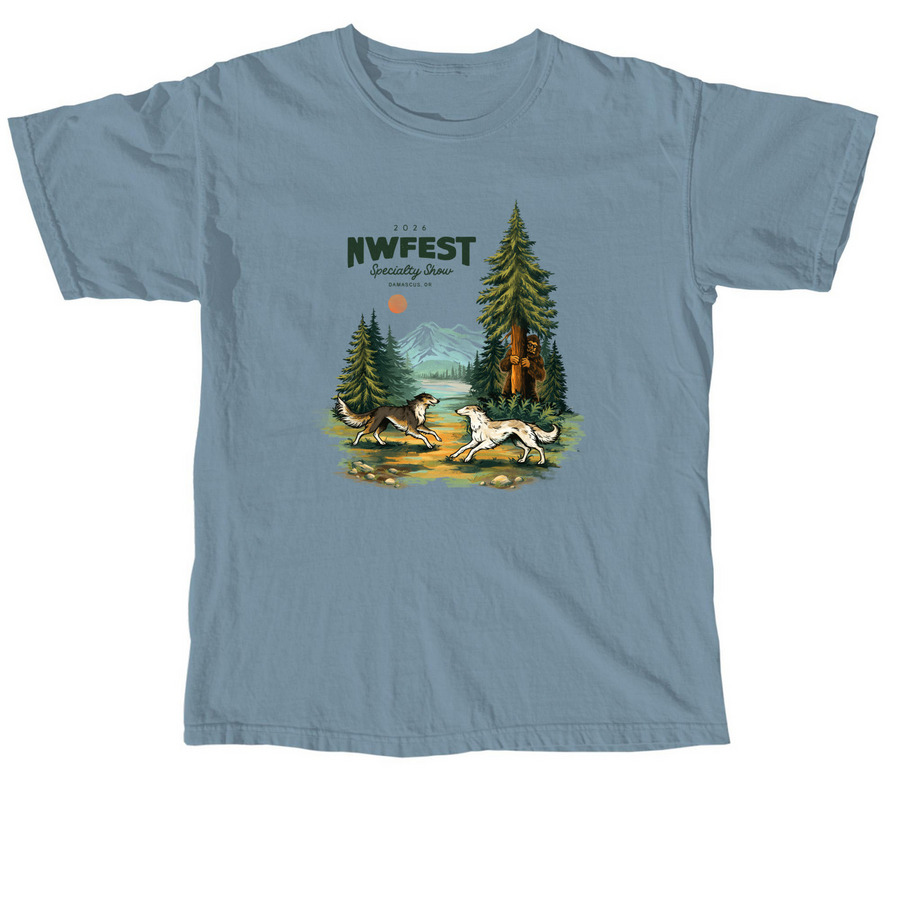 NWFest 2026: Front Logo with Coat Swatch 3, a Ice Blue Comfort Colors Unisex Tee