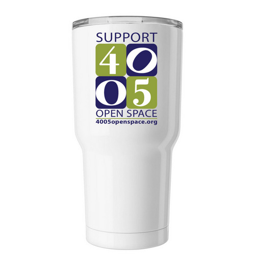 Open Space Saves Water, a White Insulated Tumbler