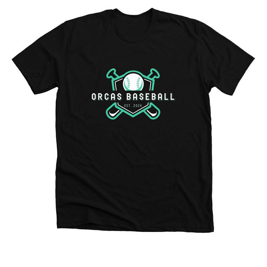 Orcas Shield Logo, a Solid Black Blend Premium Unisex Tee