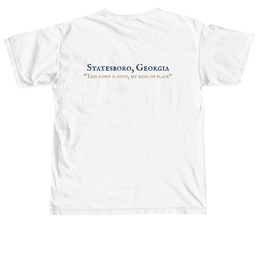 Statesboro Mikey Tee, a White Comfort Colors Unisex Tee (back-view)