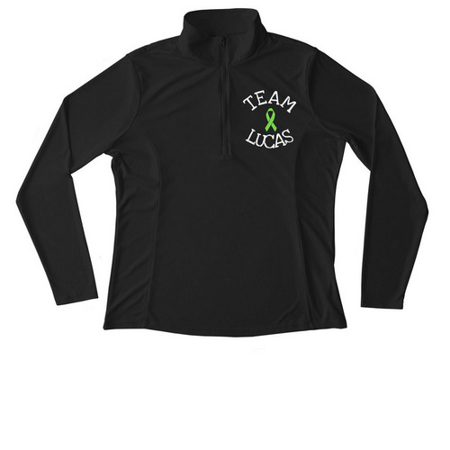#TeamLucas, a Black Women's Performance Quarter Zip Pullover