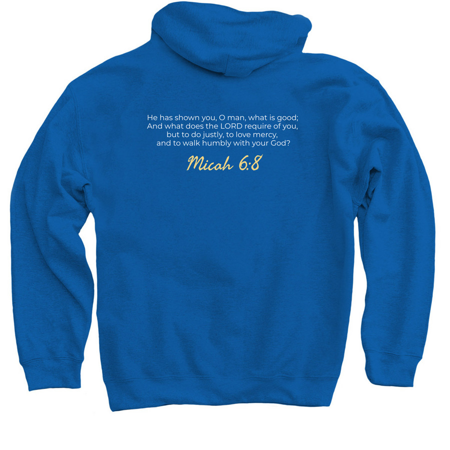 School Shirts, a Royal Blue Pullover Hoodie (back-view)
