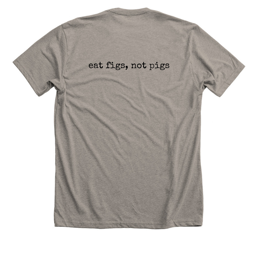 Support the Animals of Figgy Farm, a Heather Stone Premium Unisex Tee (back-view)
