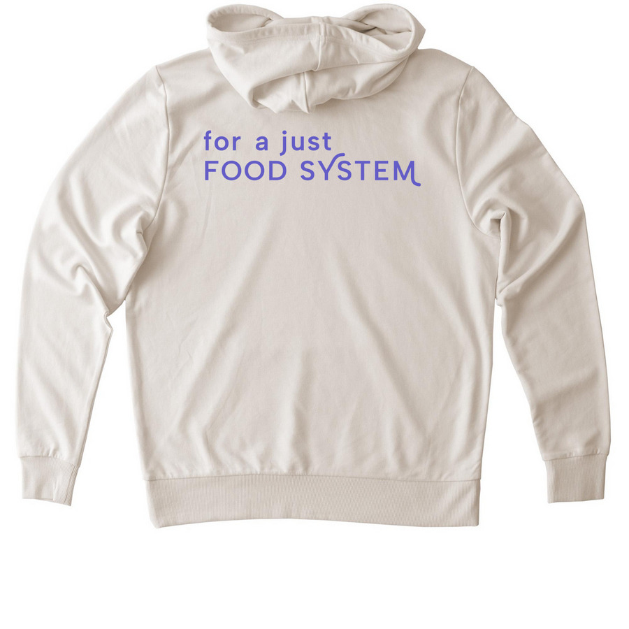 New Roots Alumni, a White Sand Allmade Organic French Terry Pullover Hoodie (back-view)