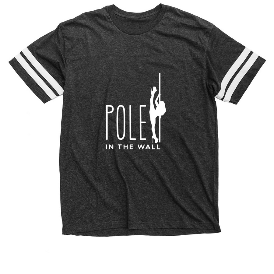 Pole in the Wall Logo Tops, a Vintage Smoke / White Football Jersey Tee