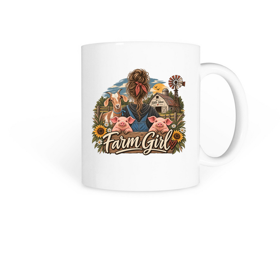 Farm Girl - Mug, a White Coffee Mug