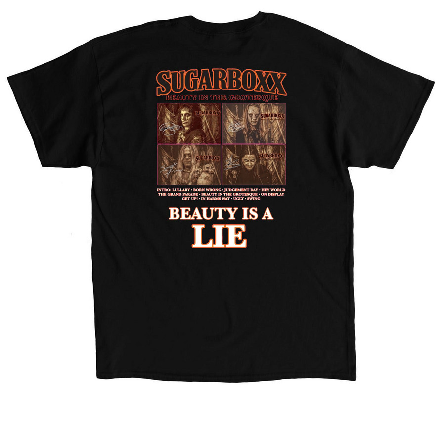 SUGARBOXX ?Beauty in the Grotesque Cover?, a Black Classic Unisex Tee (back-view)