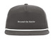 Flat Brim Hat, a Charcoal/ White Printed Umpqua Snapback Cap