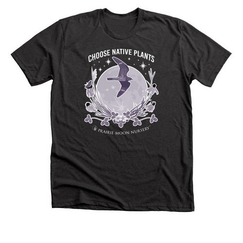 Choose Native Plants: Moon & Hawk (dark), a Dark Grey Heather Premium Unisex Tee