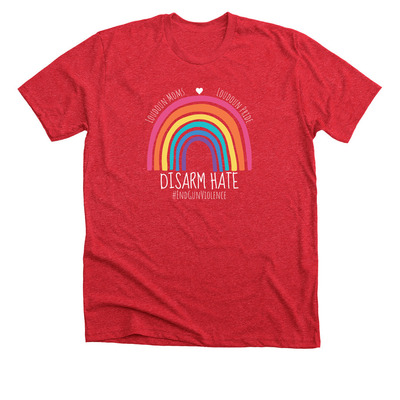 Loudoun Moms Love Pride, a Heather Red Premium Unisex Tee