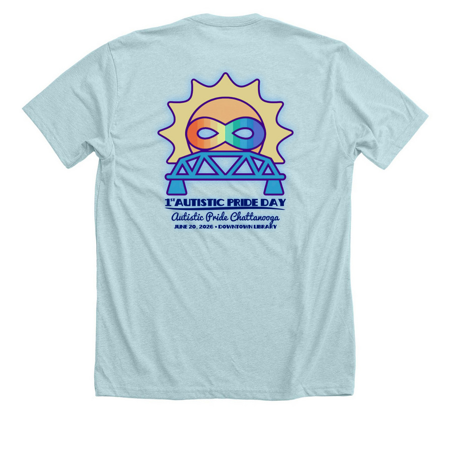 Infinity Dragon, a Heather Ice Blue Premium Unisex Tee (back-view)
