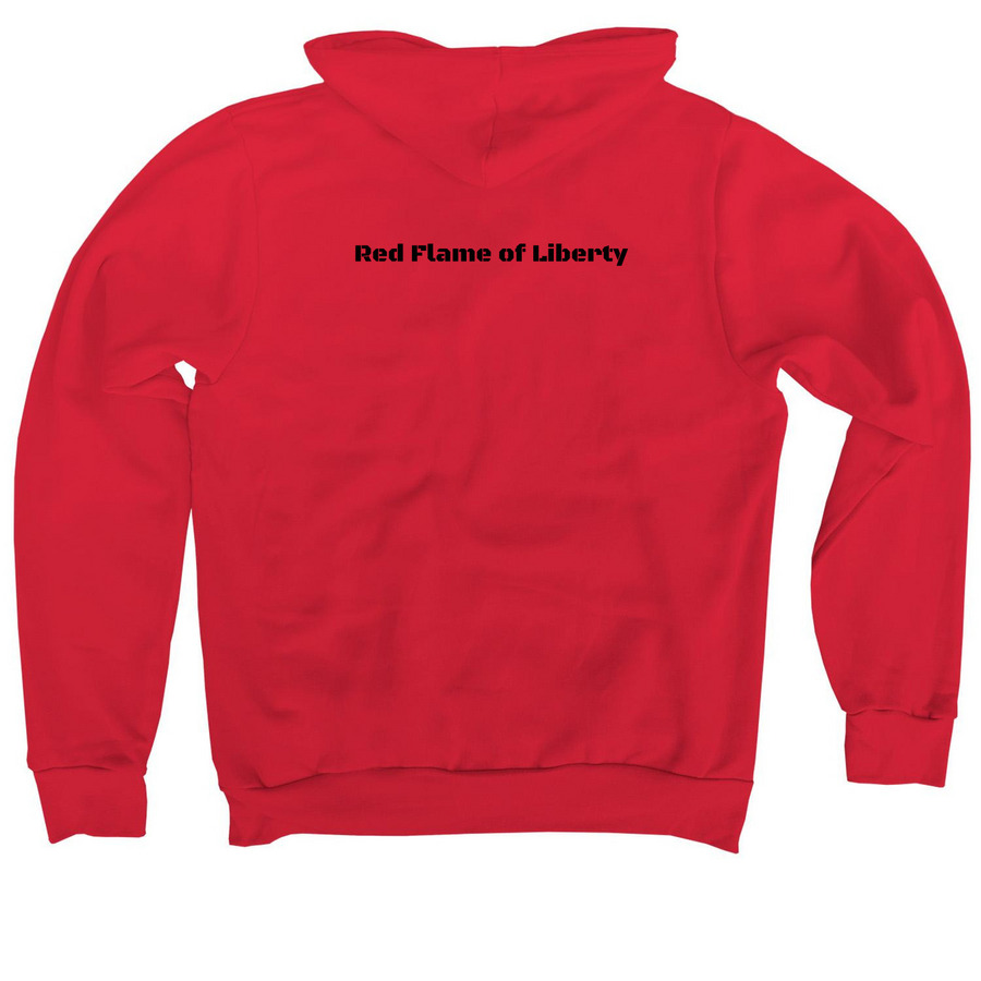 Red Flame of Liberty, a Red Premium Pullover Hoodie (back-view)