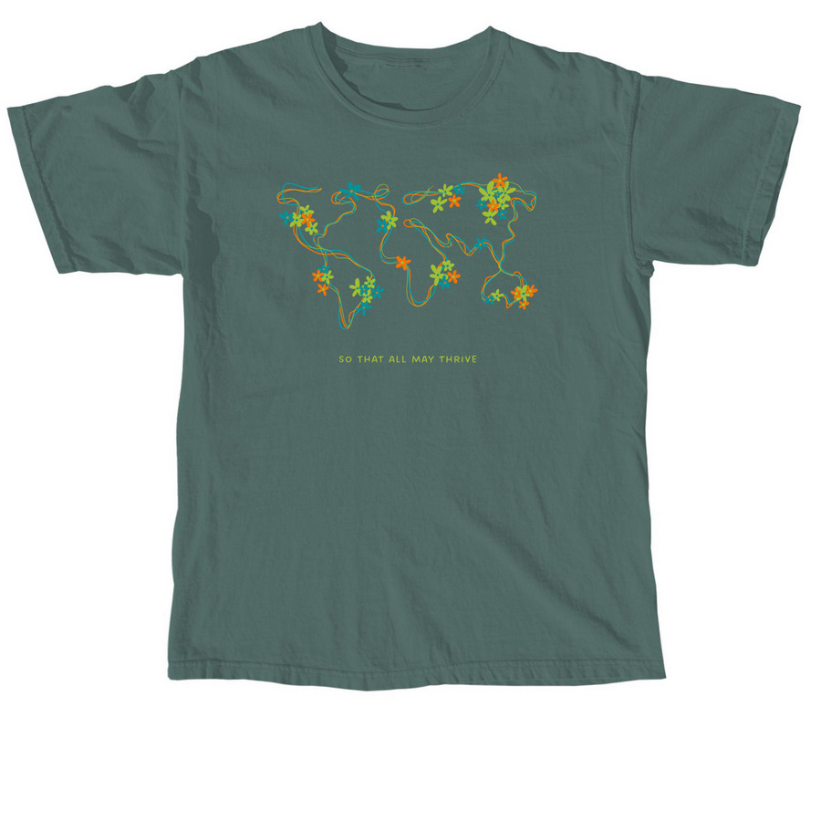 World at Bloom, a Blue Spruce Comfort Colors Unisex Tee