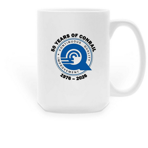 Conrail CQI 50th logo 15oz mug, a White Large Coffee Mug